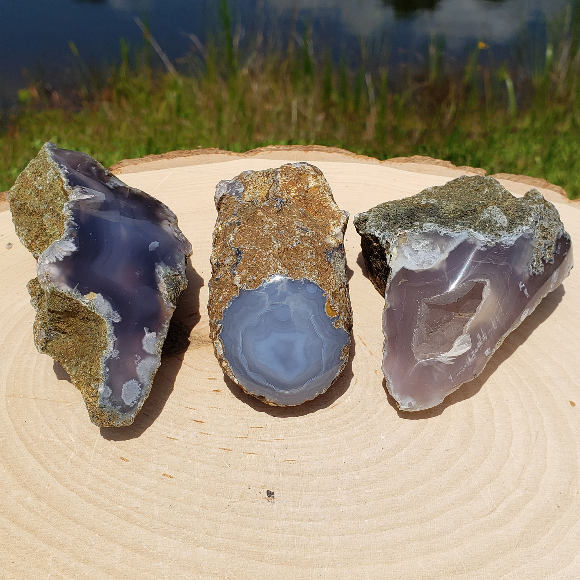 Polished Blue Chalcedony Window (Large) - Image 4