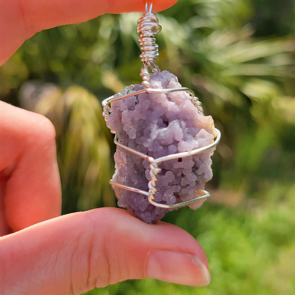 Grape Agate Wire Wrapped Pendant - Image 4