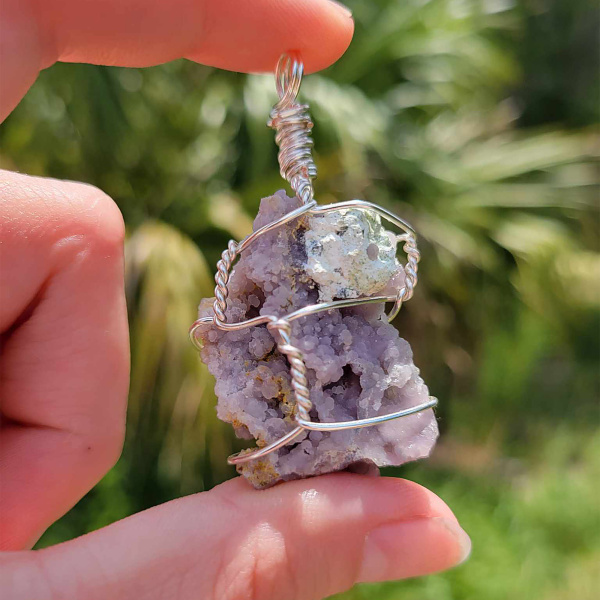 Grape Agate Wire Wrapped Pendant - Image 2
