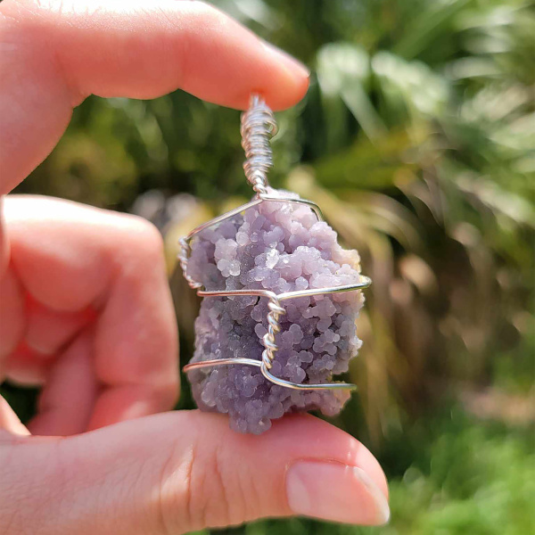 Grape Agate Wire Wrapped Pendant
