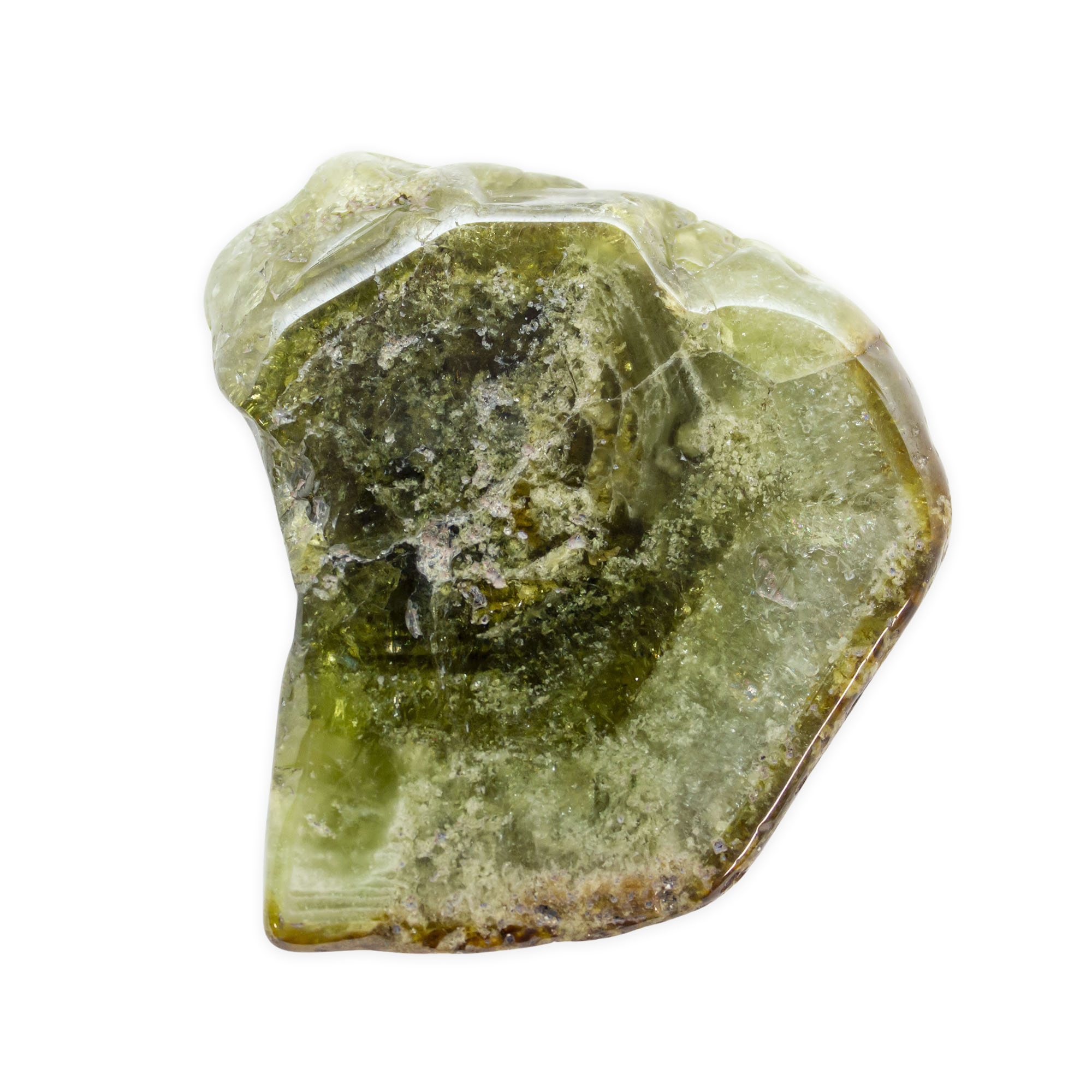 Green Garnet Stone Slice