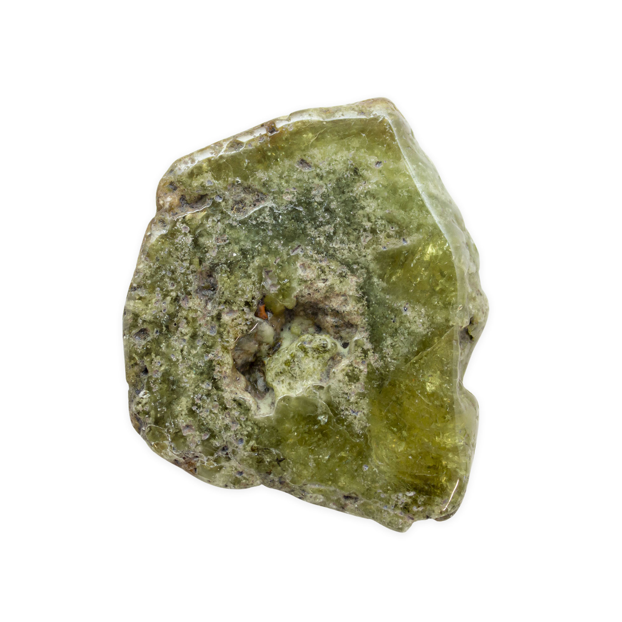 Green Garnet Stone Slice