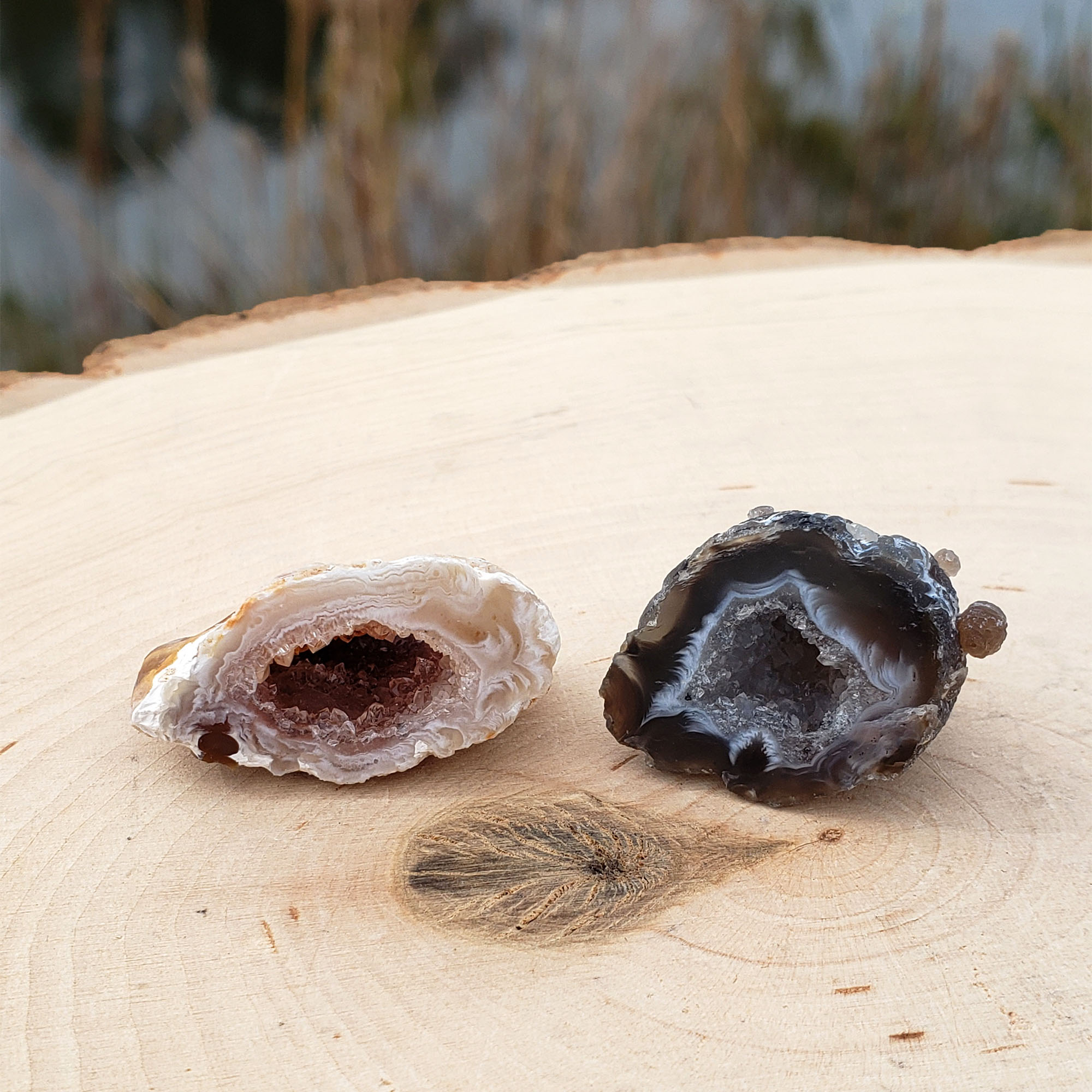 Druzy Agate Geode Pair - Image 3