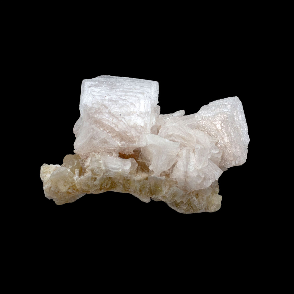 Halite Cluster with Yellow Trona Crystal Vaults