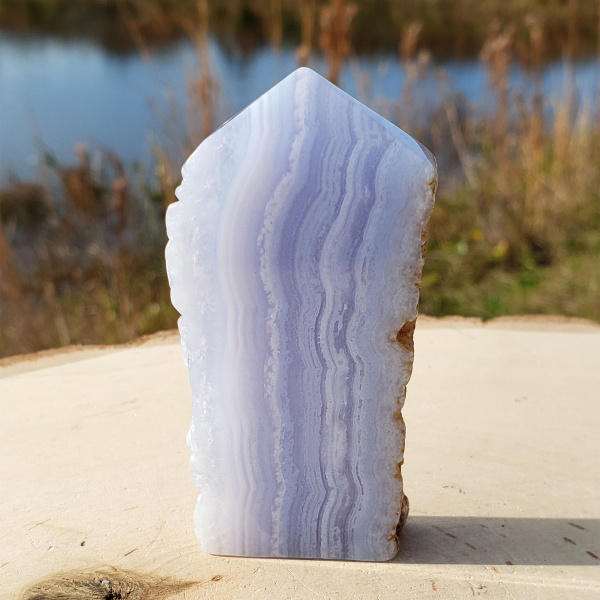 Blue Lace Agate Slab Point