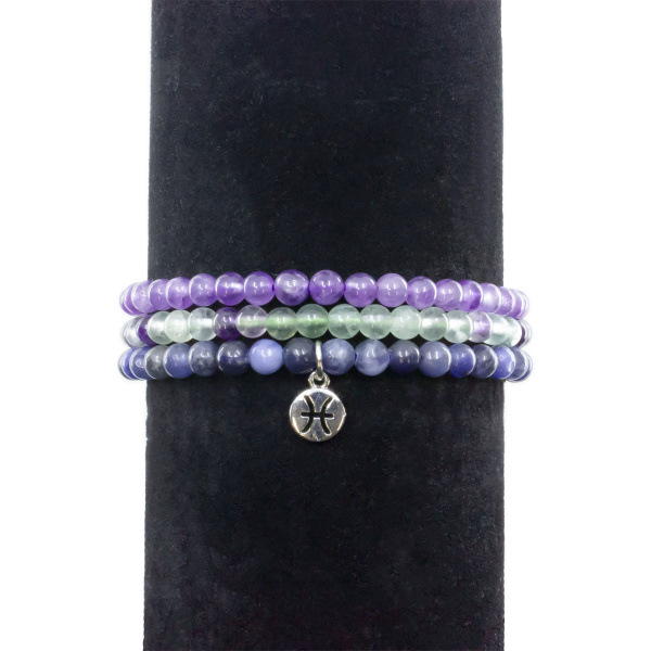 Pisces Zodiac Crystal Bracelet Set