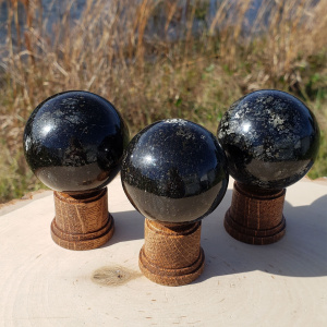Black Galaxy Jasper Sphere (50-55 mm)