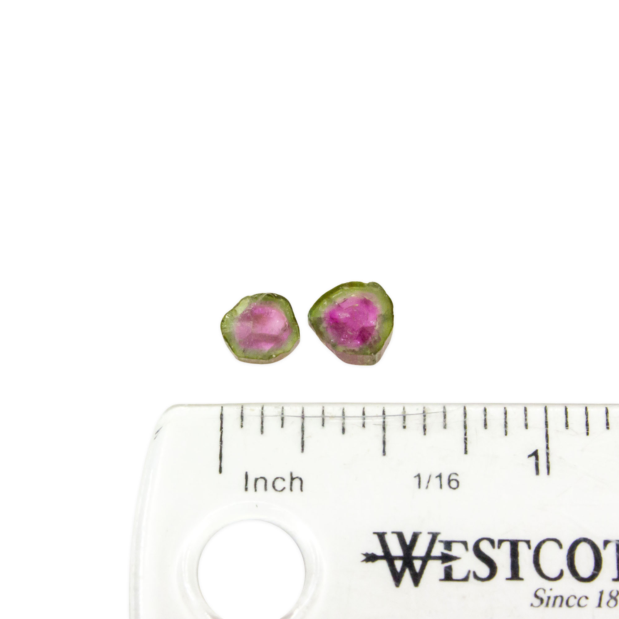 Watermelon Tourmaline Slice Pair - Image 2