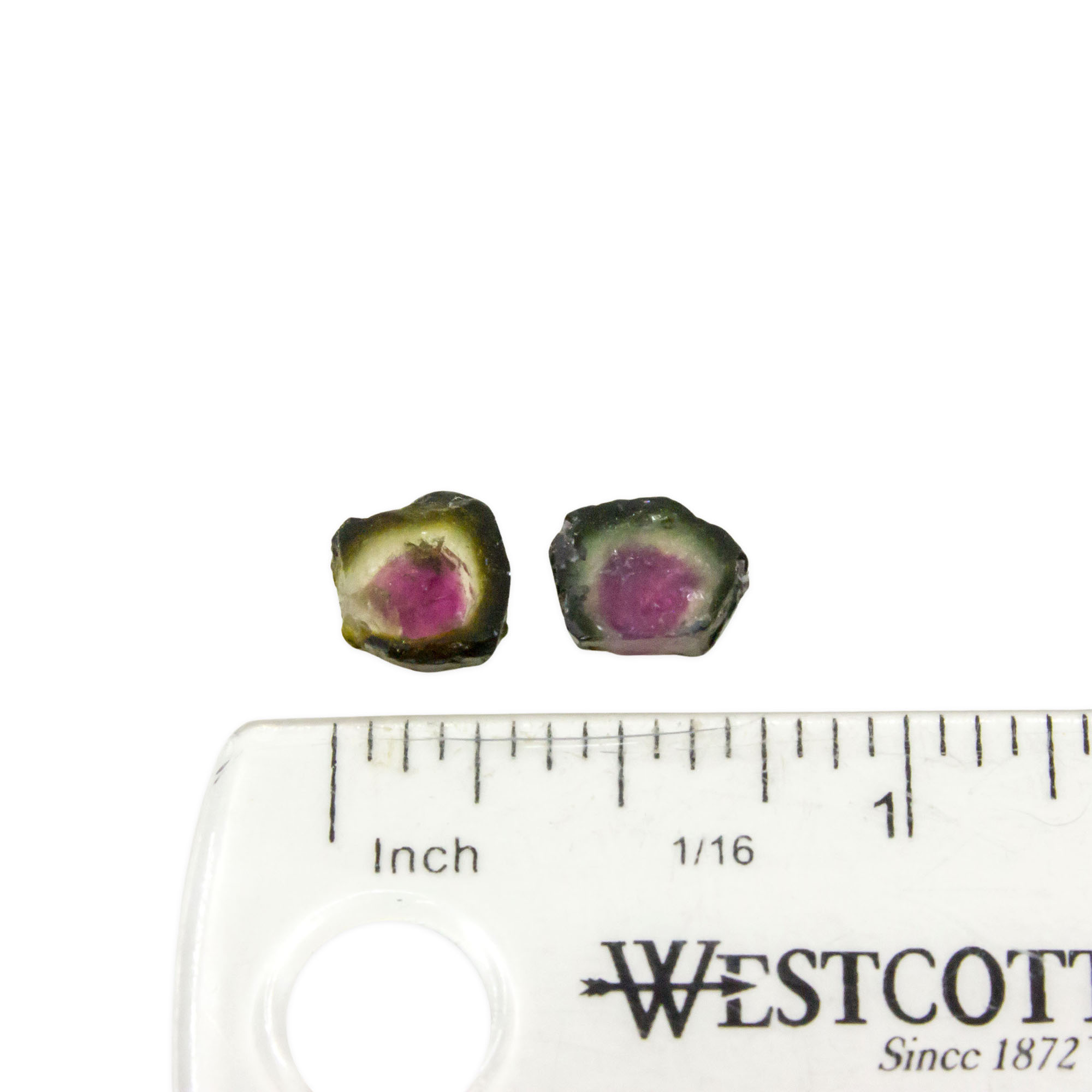 Watermelon Tourmaline Slice Pair - Image 2