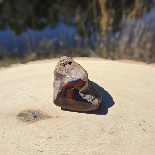 Polished Red Sashe River Agate Nodule - Image 3