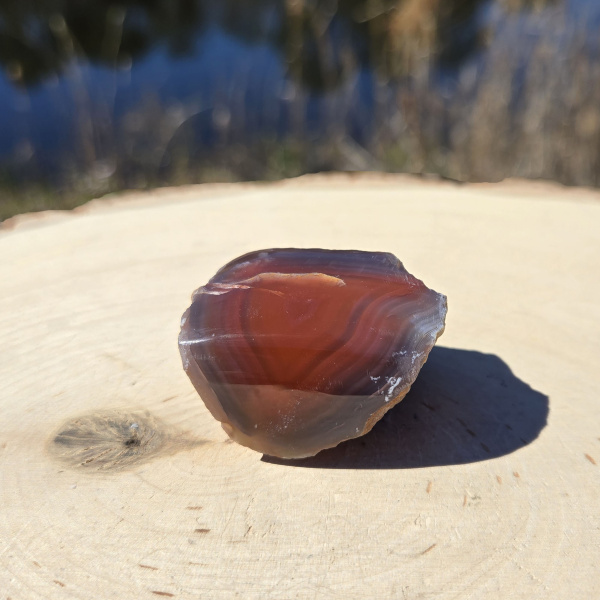 Polished Red Sashe River Agate Nodule - Image 3