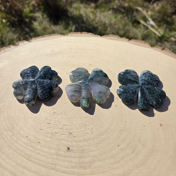 Moss Agate Lucky Clover - Image 4