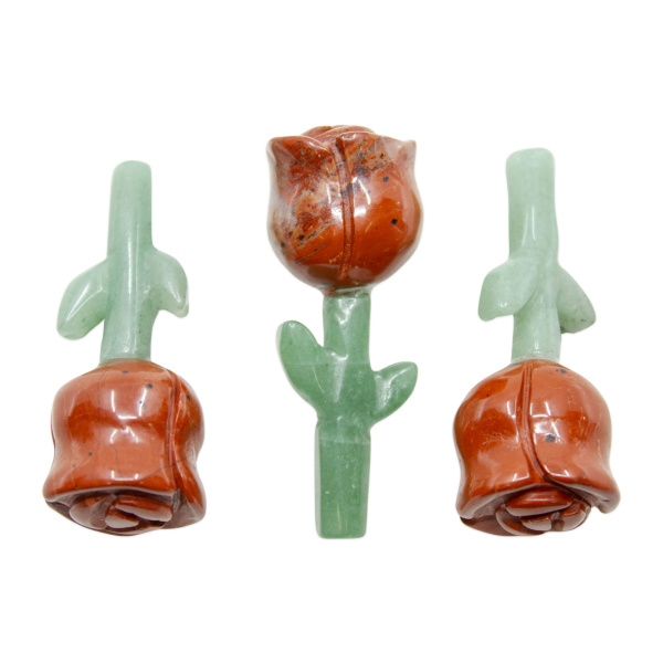 Leap Year Red Jasper + Green Aventurine Rose - Image 3