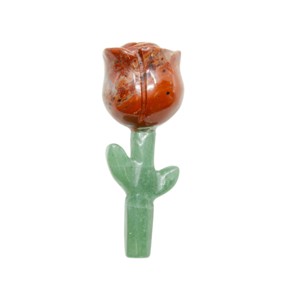 Leap Year Red Jasper + Green Aventurine Rose - Image 6