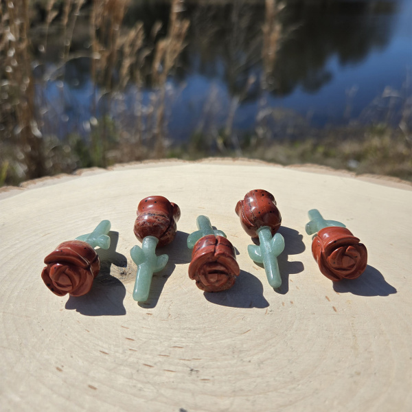Leap Year Red Jasper + Green Aventurine Rose - Image 2