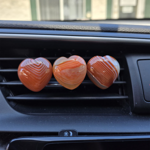 Carnelian Heart Car Vent Clip