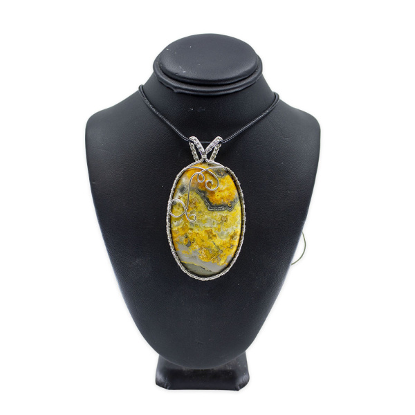 Bumble Bee Jasper Wire Wrapped Pendant - Image 2