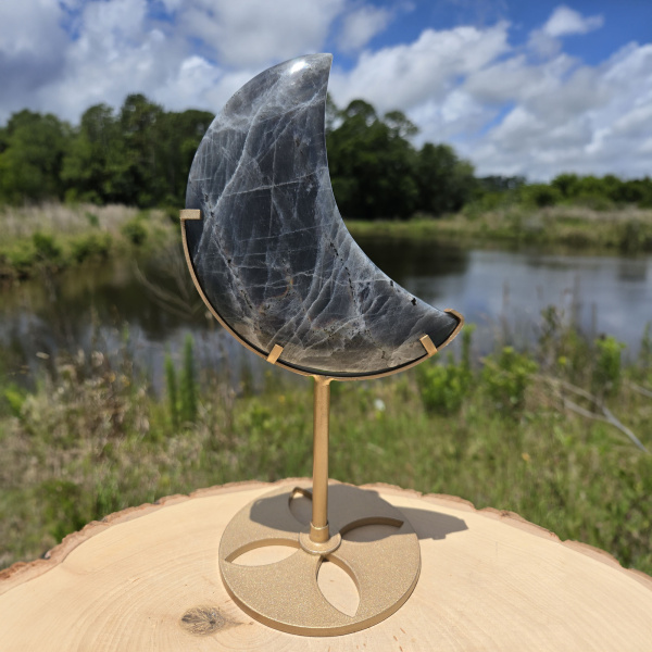 Labradorite Moon on Stand