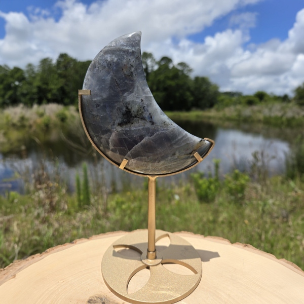 Labradorite Moon on Stand