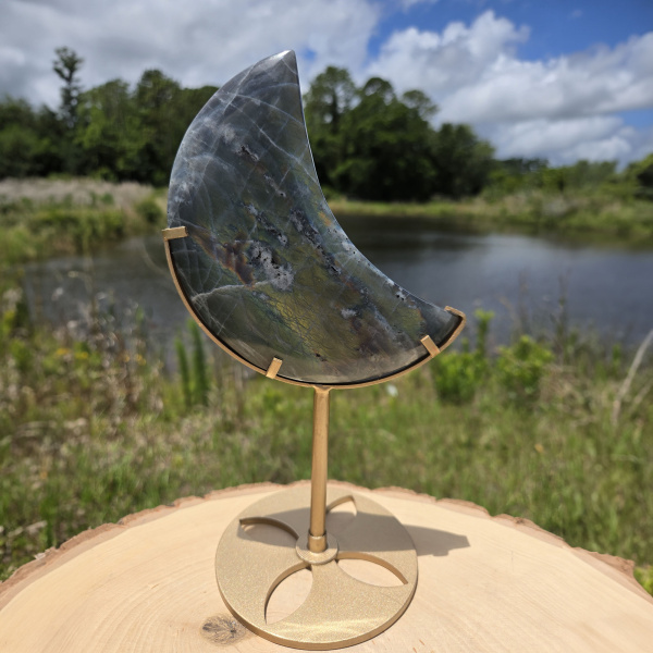 Labradorite Moon on Stand