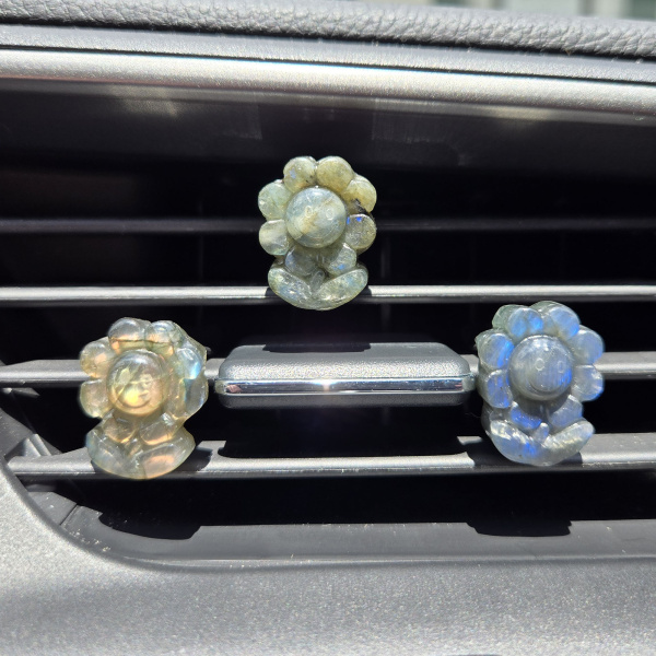 Labradorite Sunflower Car Vent Clip