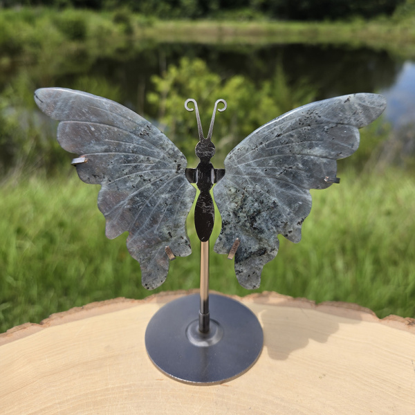 Labradorite Butterfly on Stand