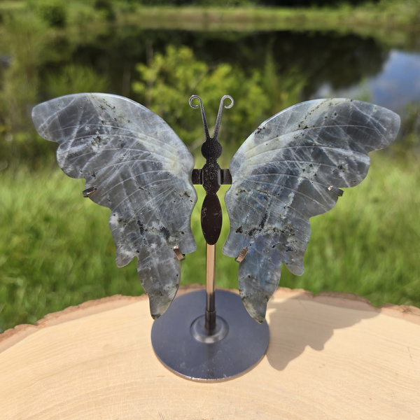 Labradorite Butterfly on Stand