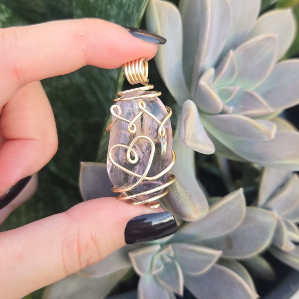 Ametrine Heart Wire Wrapped Pendant