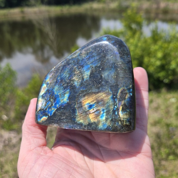 SWAN Comet–Charged Labradorite Polished Freeform - Limited Edition • Once-in-a-Million-Years Infusion