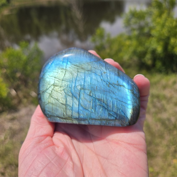 SWAN Comet–Charged Labradorite Polished Freeform - Limited Edition • Once-in-a-Million-Years Infusion