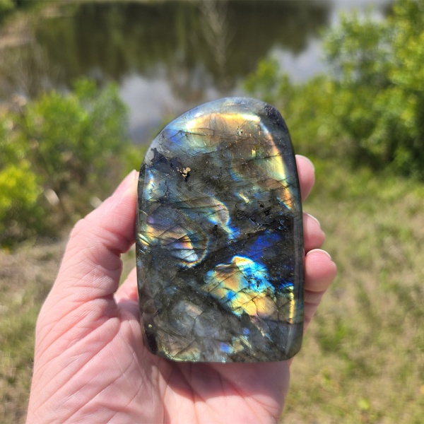 SWAN Comet–Charged Labradorite Polished Freeform - Limited Edition • Once-in-a-Million-Years Infusion