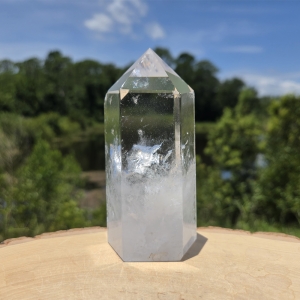Clear Quartz Tower with Rainbow