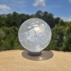 Clear Quartz Sphere with Rainbow