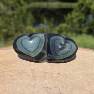 Rainbow Obsidian Double Heart
