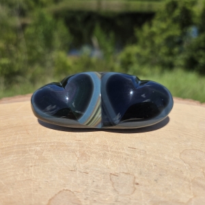 Rainbow Obsidian Double Heart