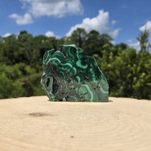 Polished Malachite Slice