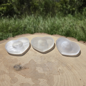 Selenite Heart Shaped Sphere Stand