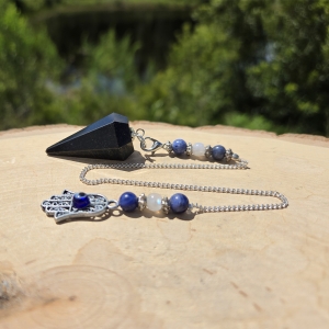 Blue Tiger's Eye Hexagonal Pendulum