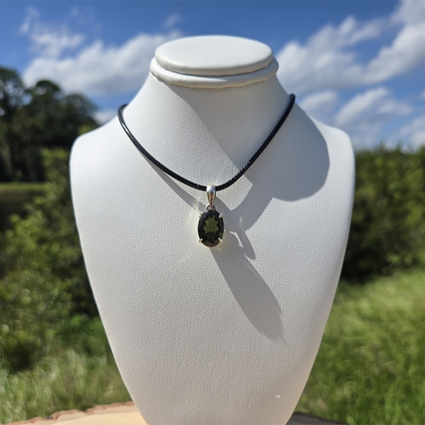 S.S. Moldavite Faceted Pendant