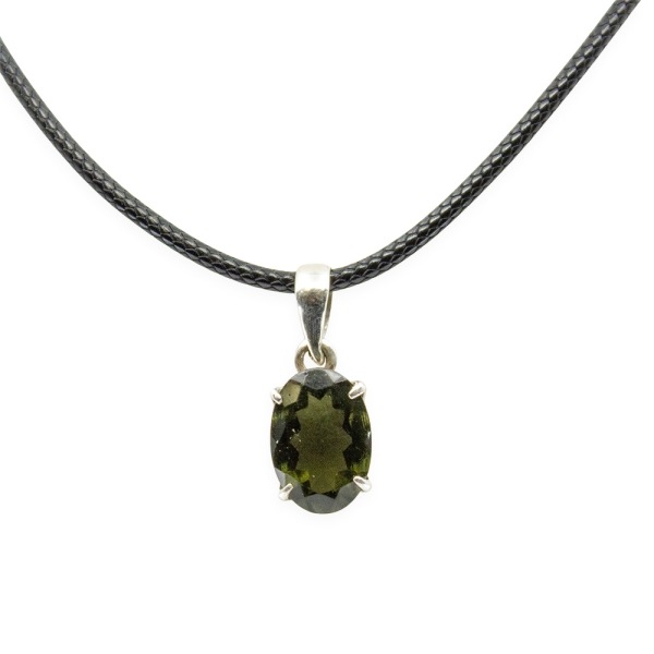 S.S. Moldavite Faceted Pendant - Image 3