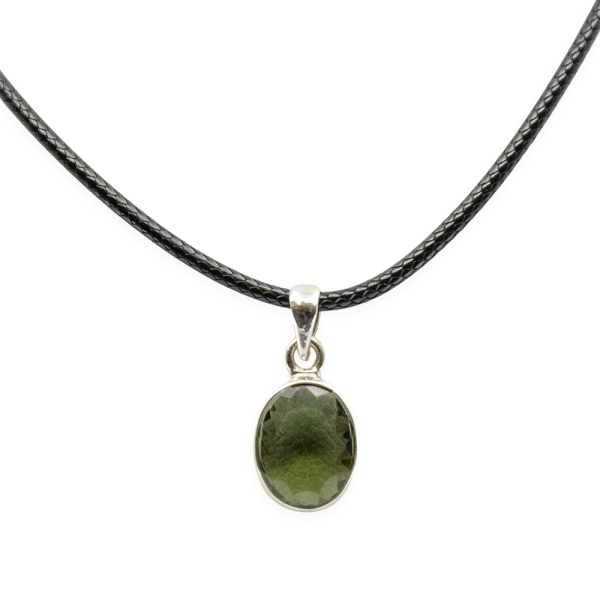 S.S. Moldavite Faceted Pendant - Image 3