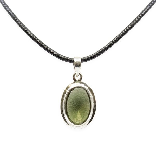 S.S. Moldavite Faceted Pendant - Image 3