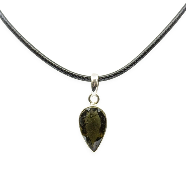 S.S. Moldavite Faceted Pendant - Image 3