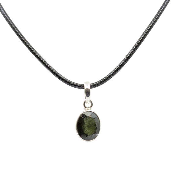 S.S. Moldavite Faceted Pendant - Image 3