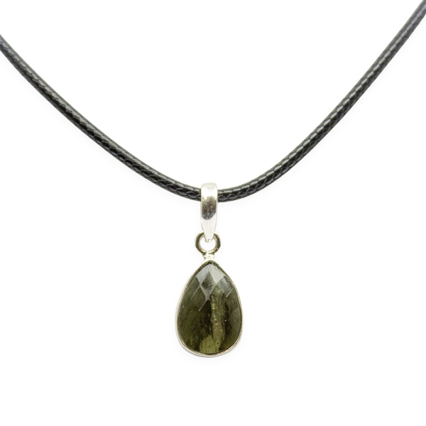 S.S. Moldavite Faceted Pendant - Image 3