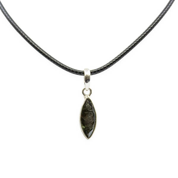 S.S. Moldavite Faceted Pendant - Image 3