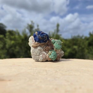 Blueberry Azurite and Malachite on Matrix