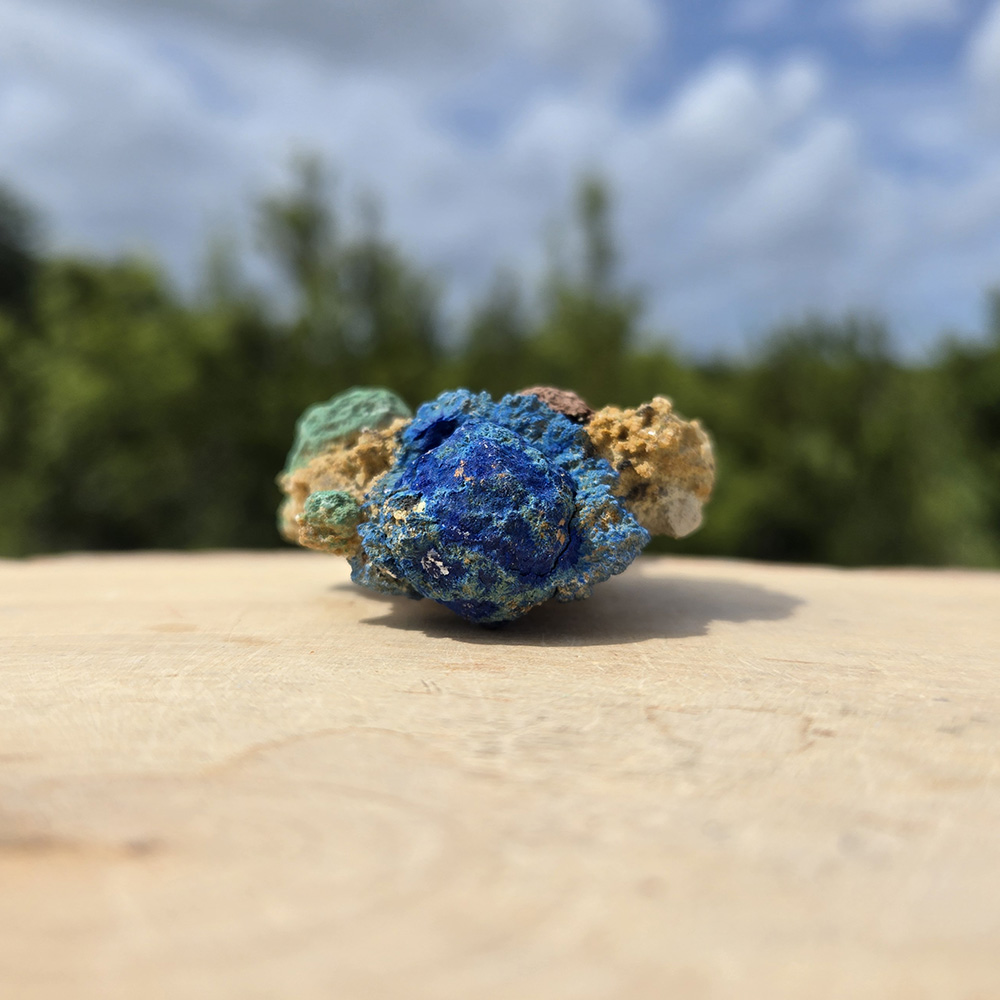Blueberry Azurite and Malachite on Matrix