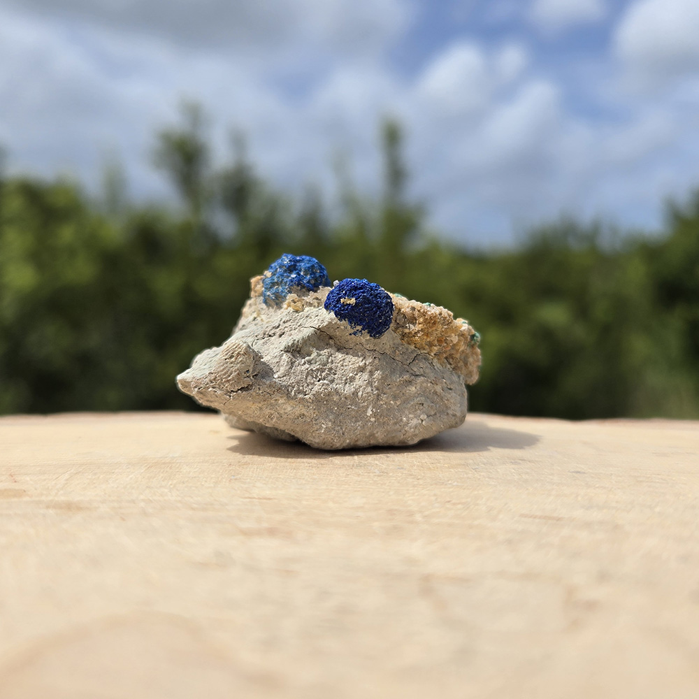 Blueberry Azurite and Malachite on Matrix