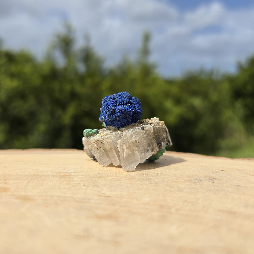 Blueberry Azurite and Malachite on Matrix